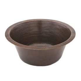 16" Round Hammered Copper Prep Sink w/ 3.5" Drain Opening