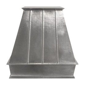 Custom 38" Hammered Nickel Plated Copper Wall-Mounted Euro Range Hood