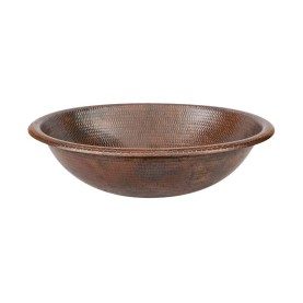 Custom 21.5" Master Bath Self Rimming Hammered Copper Bathroom Sink