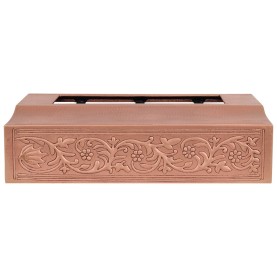 Custom 29.75" Hand Hammered Copper Undercabinet Range Hood with Scroll Design