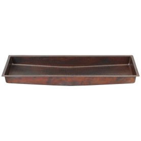 Custom 57" Hammered Copper Rectangle Trough Sink