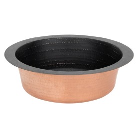 12" Round Hammered Copper Bar Sink w/ 2" Drain Opening in Glazed Black