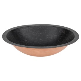 19" Oval Under Counter Hammered Copper Bathroom Sink in Glazed Black